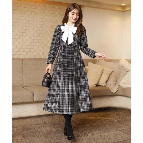 2WAYボウタイツイードドレスワンピース | スウィングル(SWINGLE