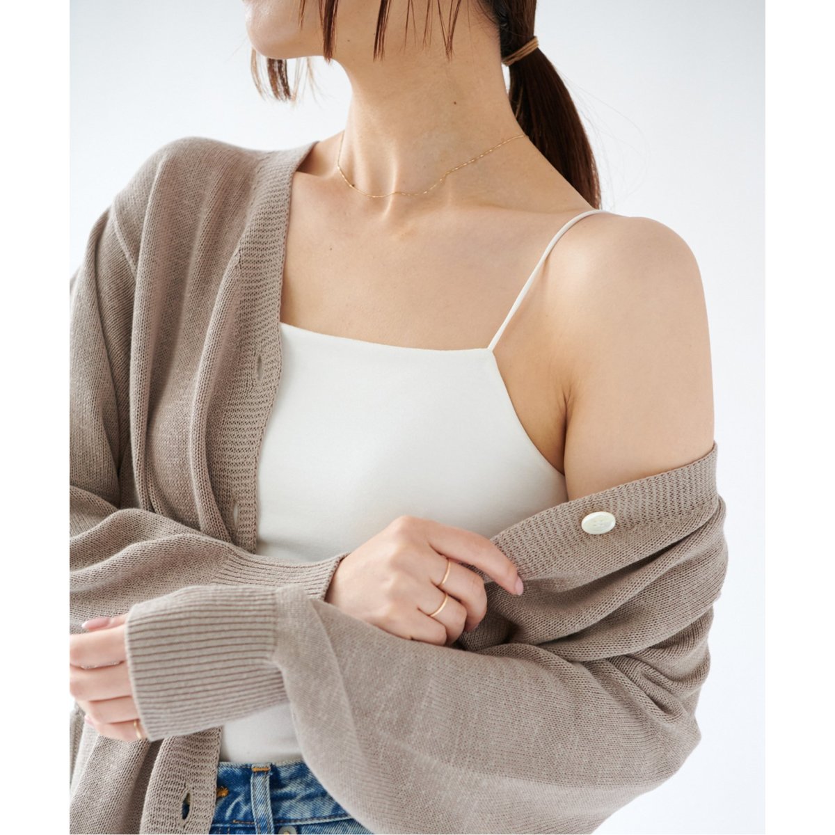 オーガニックコットン混 ストレッチブラキャミソール | エミリー