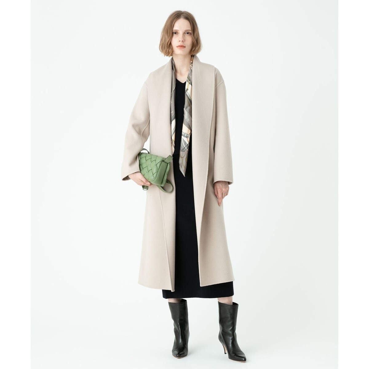 カシミヤ混リバーショールカラーコート | アルアバイル(allureville