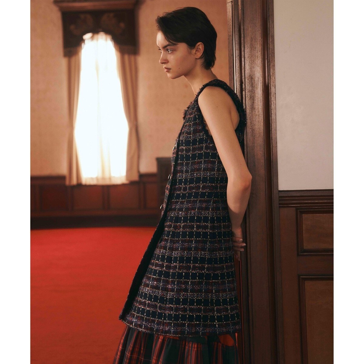 LOULOU WILLOUGHBY】MALHIA KENTチェックツイードワンピース | ルル