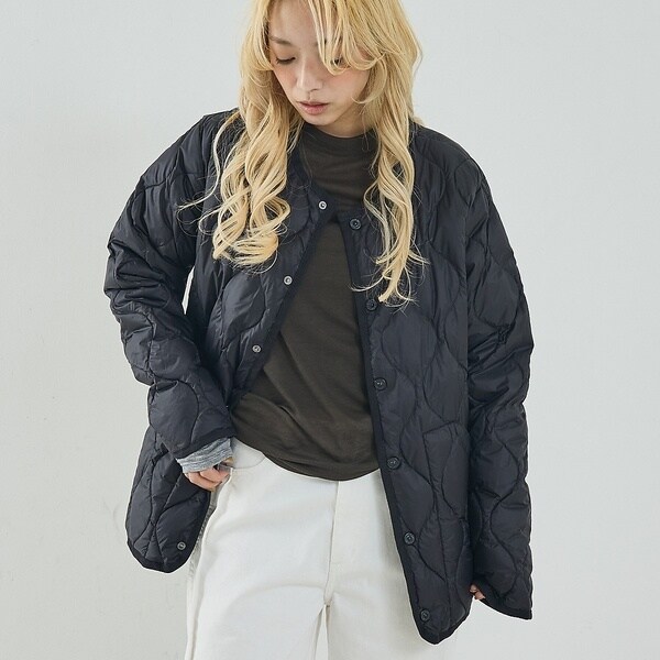 TAION】キルティングクルーネック ダウンジャケット / ブルゾン