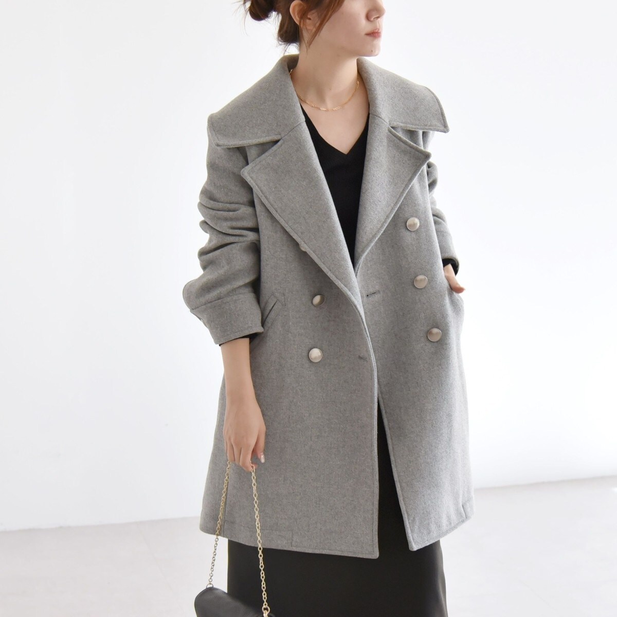 quaranciel: メルトン ビッグ カラー Pコート | カランシエル