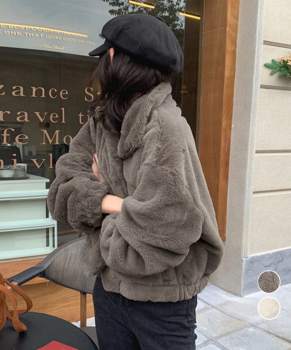 JOURNAL STANDARD ファー付きボアライニングジャケット カーキ M