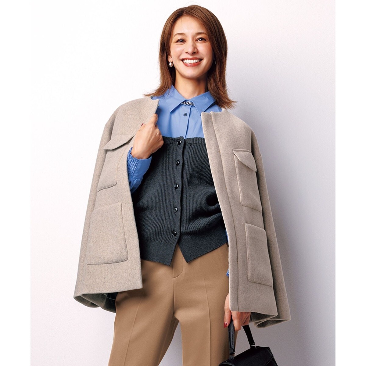 ウールブレンド ノーカラーコート | アンフィーロ(UNFILO) | マルイ