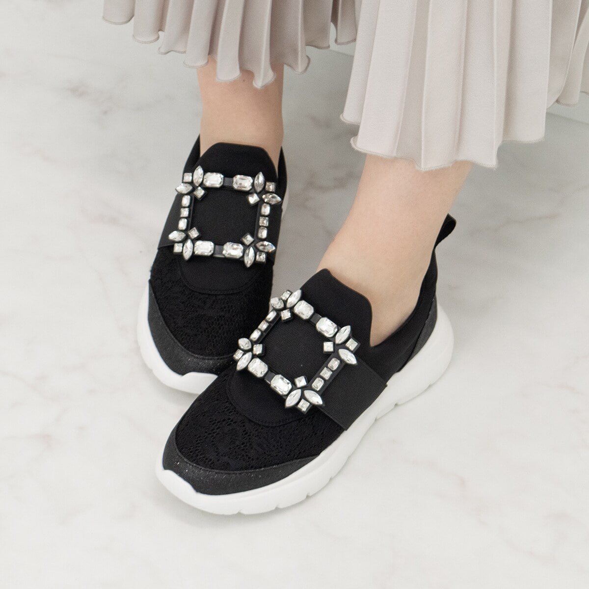 Bridget Birkin◇4cmヒール◇バックルスニーカー | ブリジット