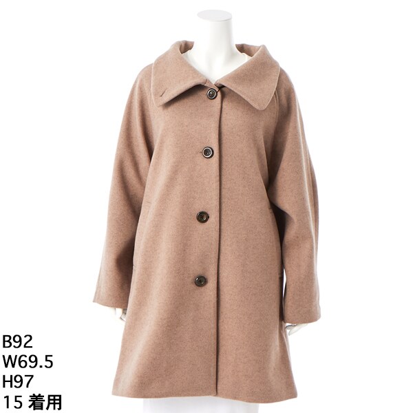 フェイクウールコート【グリーンノート】【大きいサイズ】【13号・15号