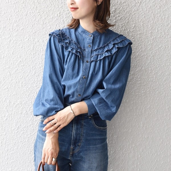 手洗い可能〉デニムフリルブラウス◇ | シップス(SHIPS) | マルイ