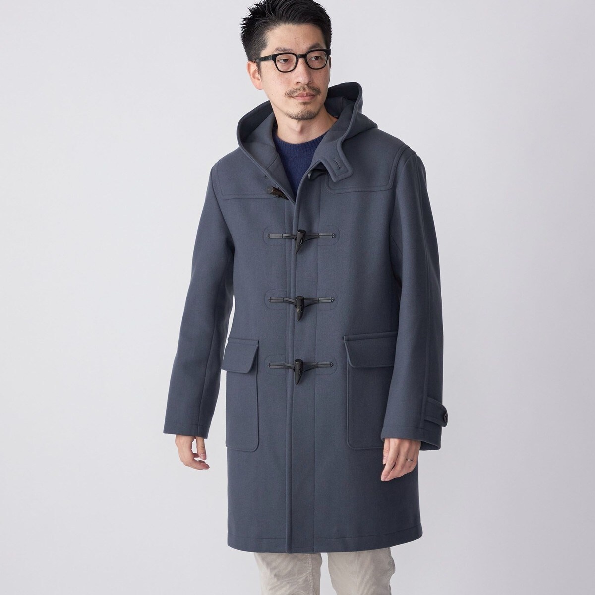 SHIPS: スーパー140'S メリノウール メルトン ダッフルコート 23FW