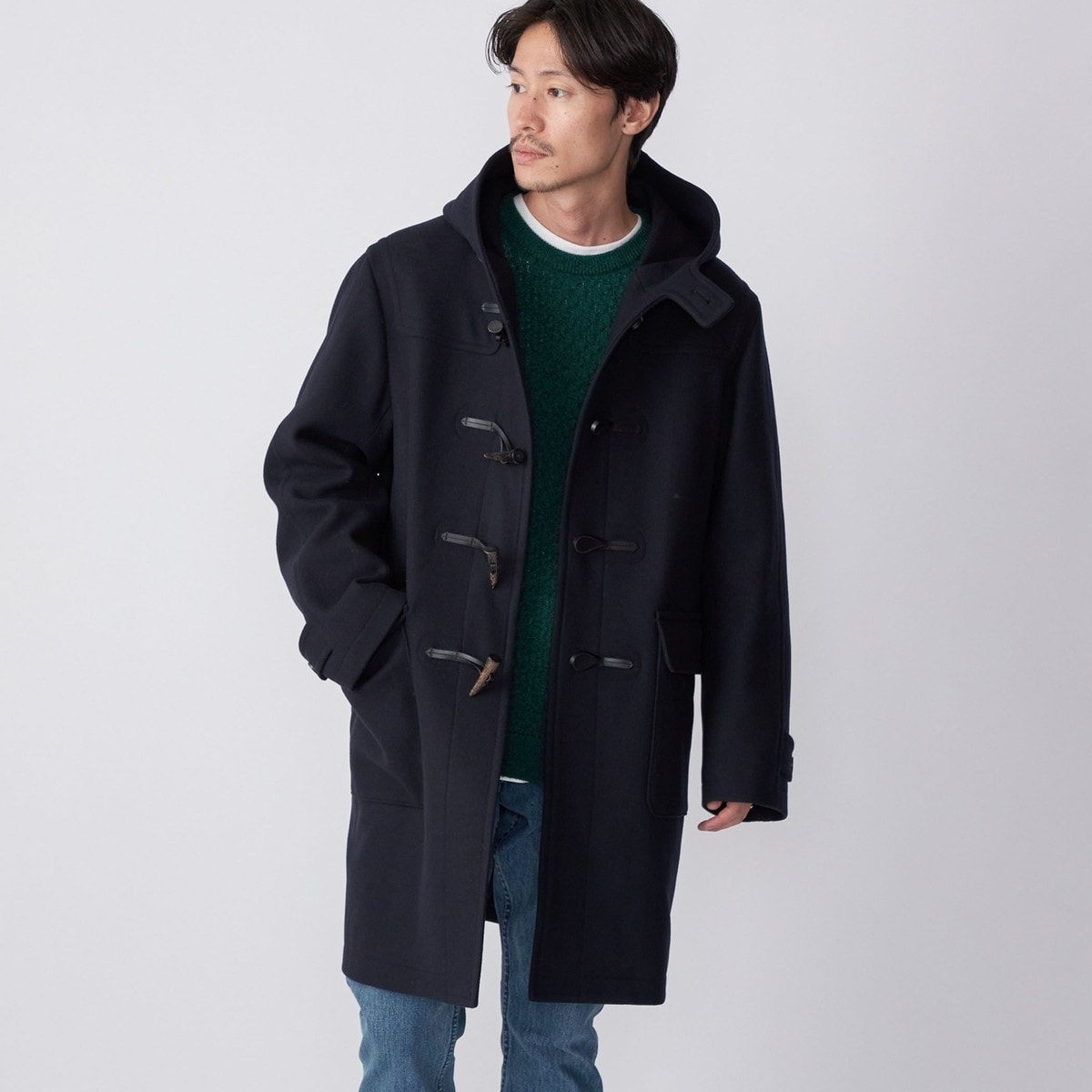 SHIPS: スーパー140'S メリノウール メルトン ダッフルコート 23FW