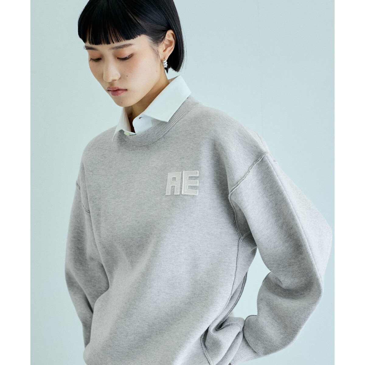 サステナブル・洗える】フェルト刺しゅうニットプルオーバー