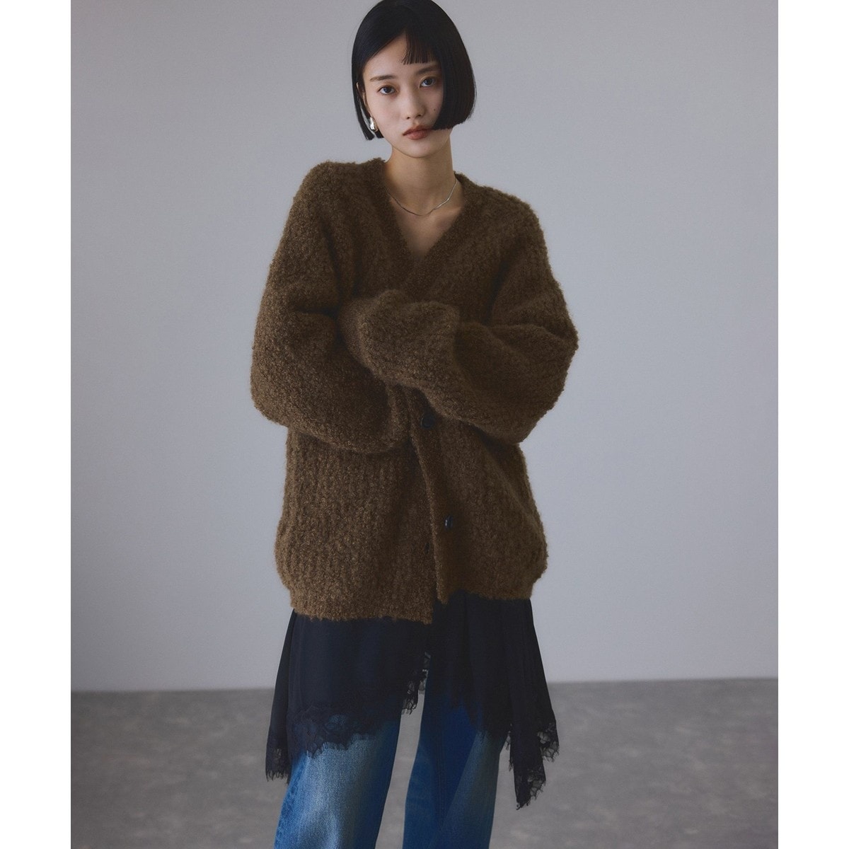 モヘヤウールニットカーディガンブルゾン | アダムエロペ(ADAM ET ROPE
