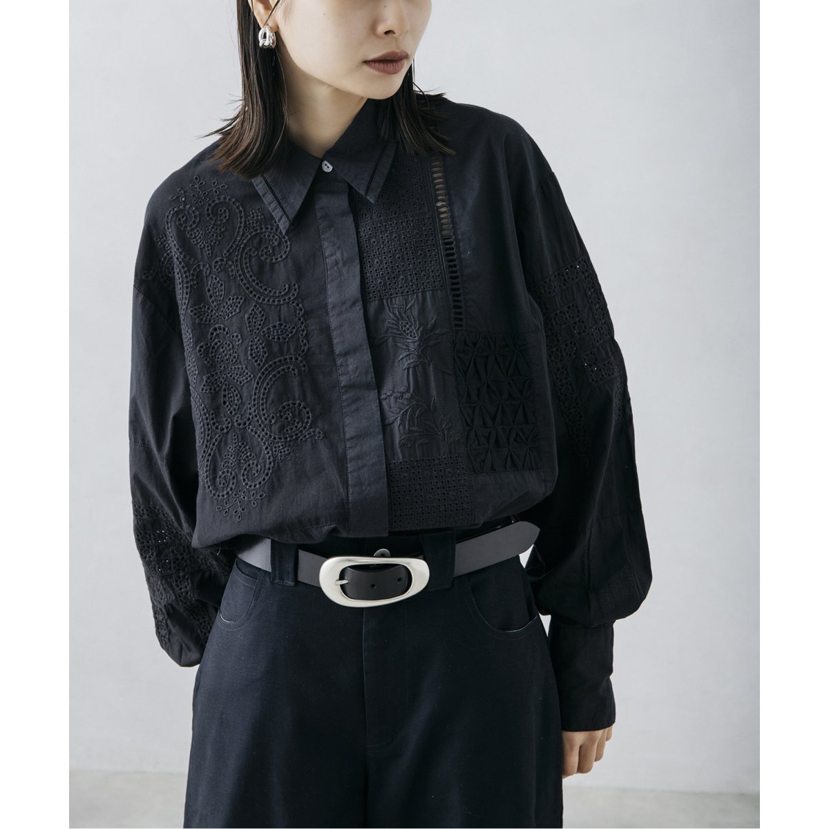 nude vintage×JOURNAL STANDARD】レースパッチワークシャツ