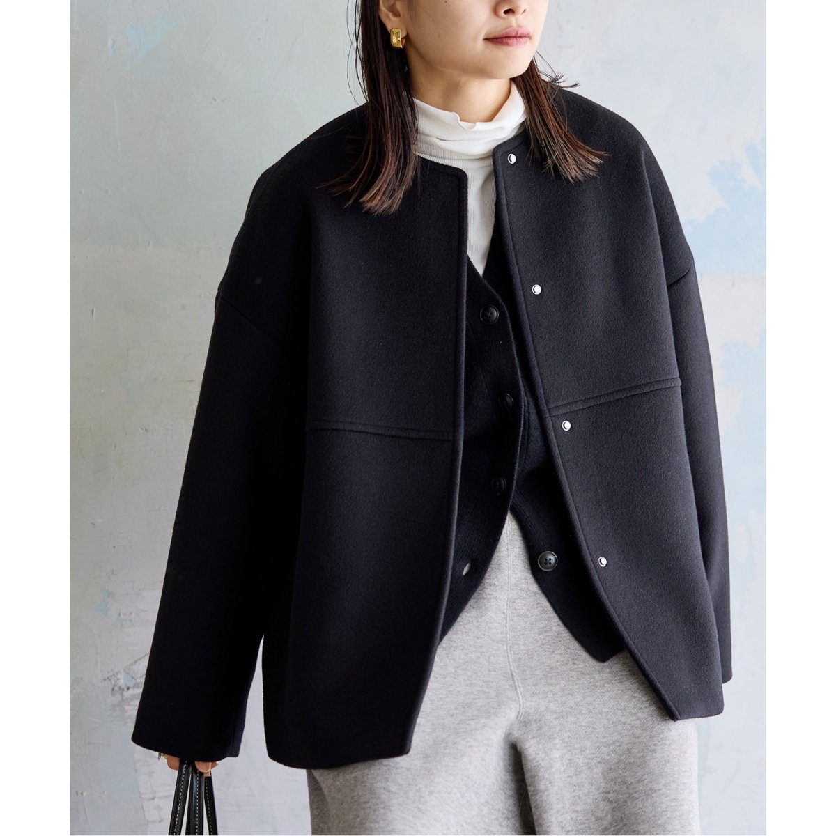 美品✨ジャーナルスタンダード カシミヤ混 140S ピーコート ショート