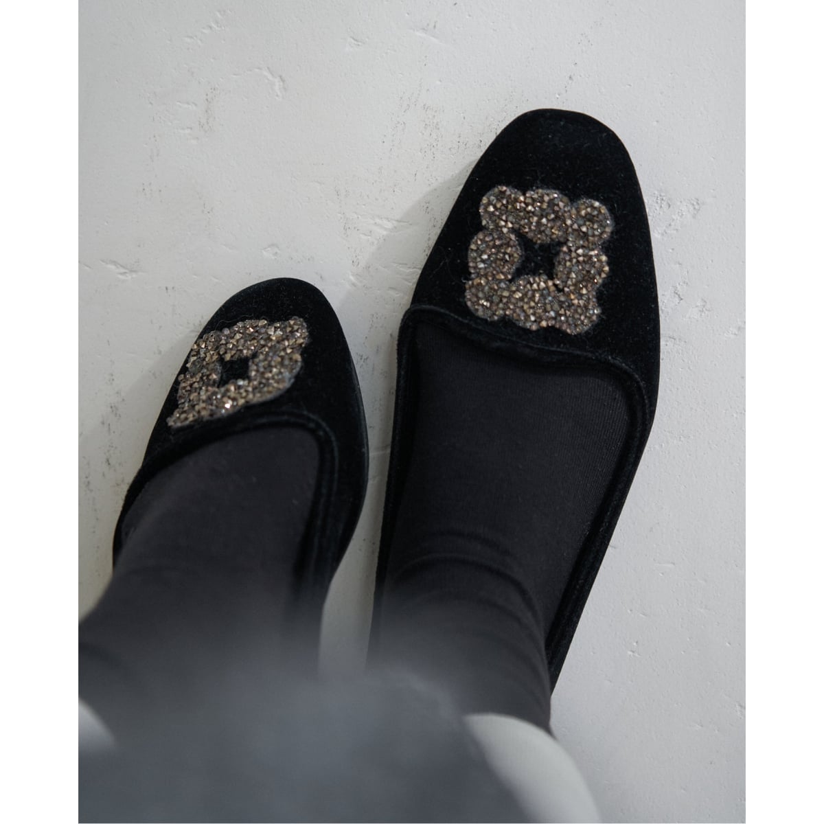 WEB限定/追加》MALUS/マリュス VELVET BIJOU SHOES | イエナ(IENA