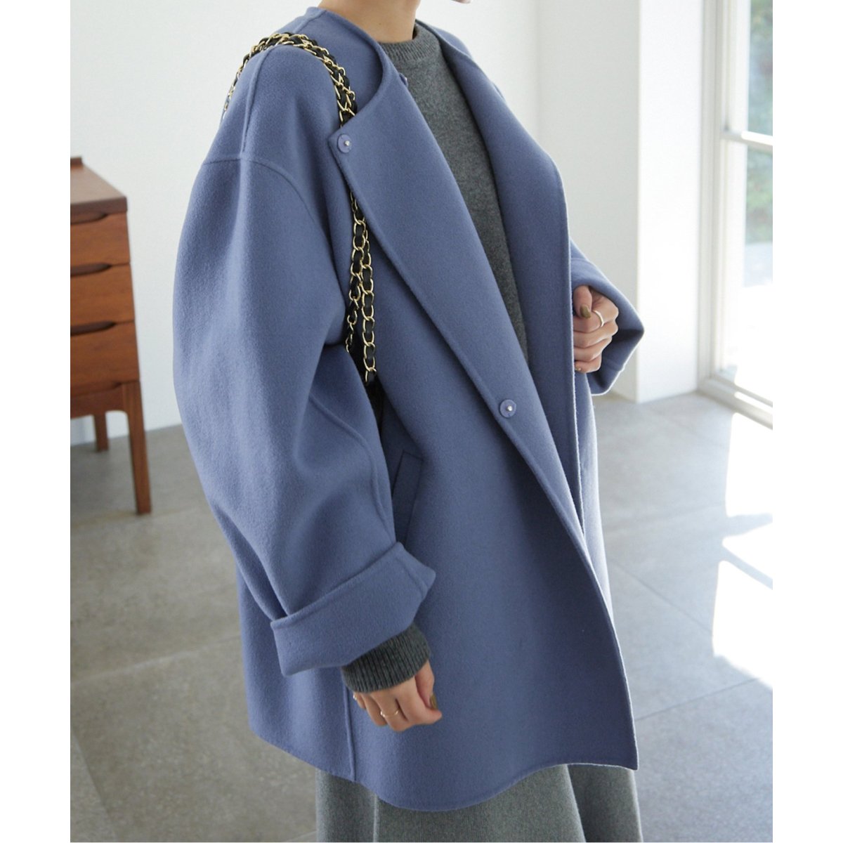 HAMILTONダブルフェイスウールショートコート | スローブ イエナ(SLOBE