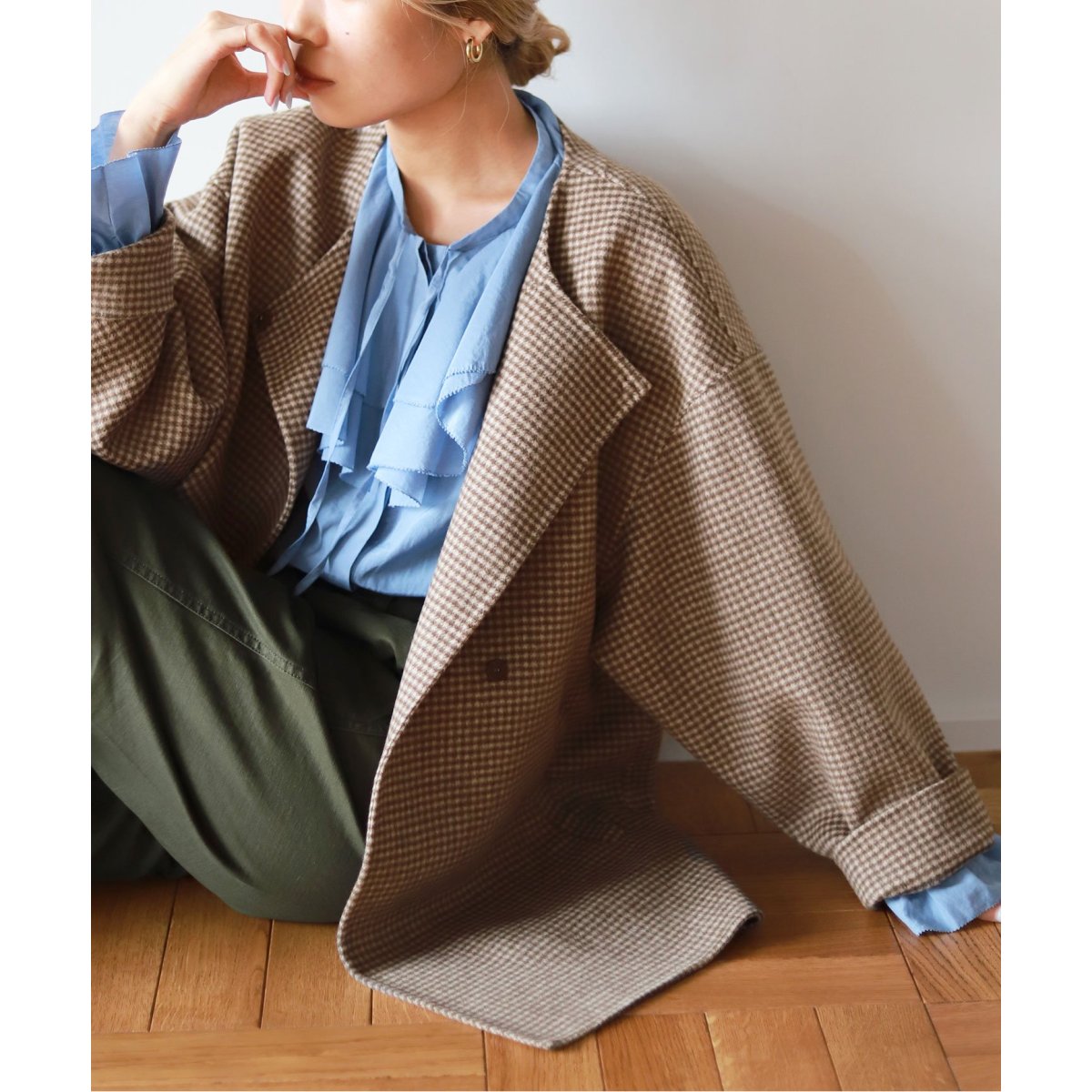 HAMILTONダブルフェイスウールショートコクーンコート◇ | スローブ