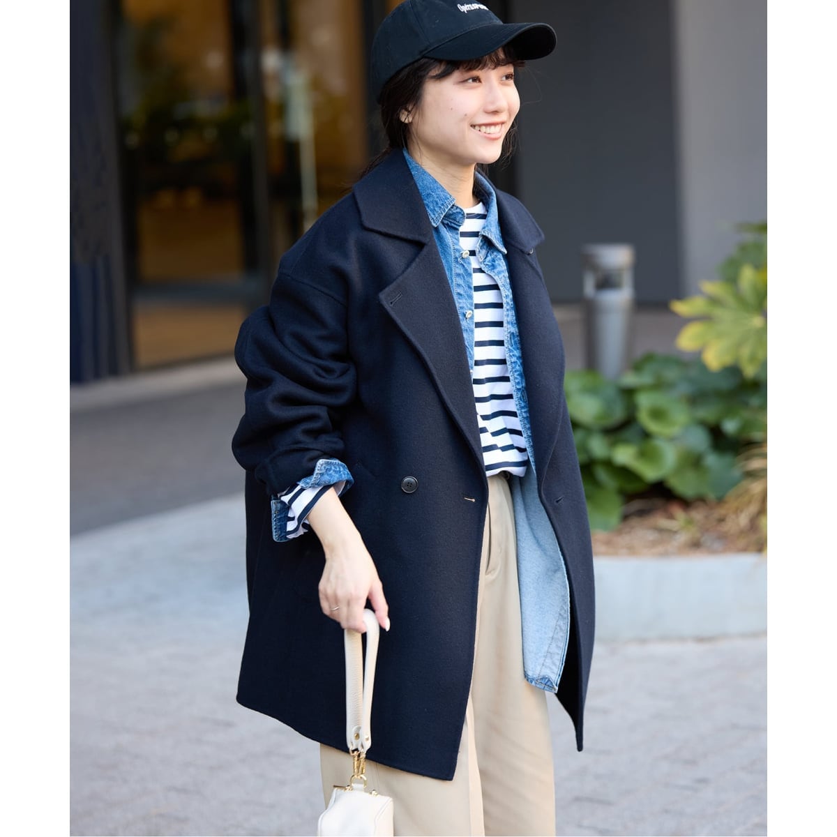 SLOBE IENA ビッグPコート ジャケット ネイビー SLOBE IENA ビッグP