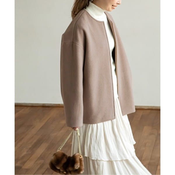 ノーブル❣️ 2023年新作❣️ カラーレスジップショートコート