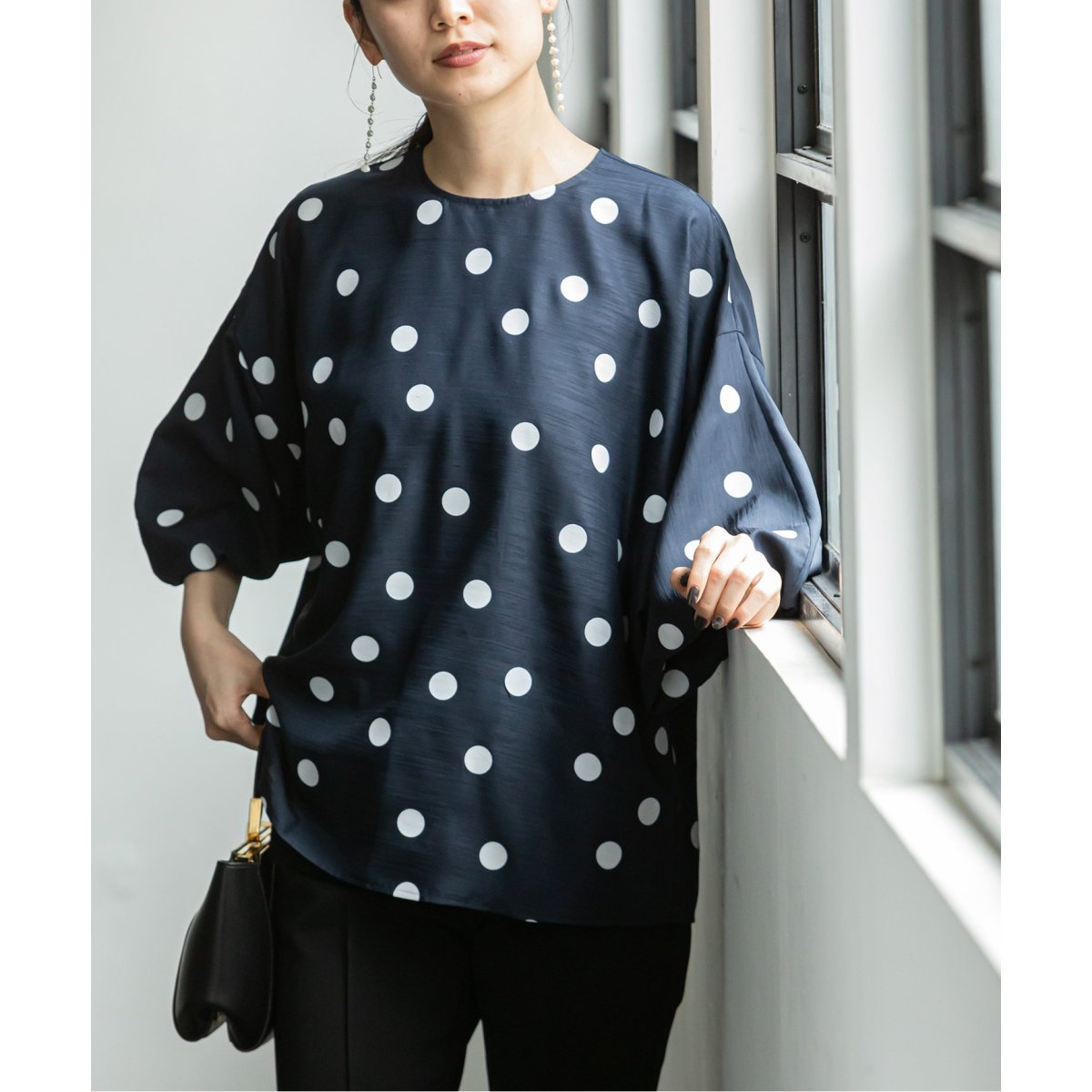 ドットプリントシャンタンブラウス | ノーブル(Noble) | マルイウェブ