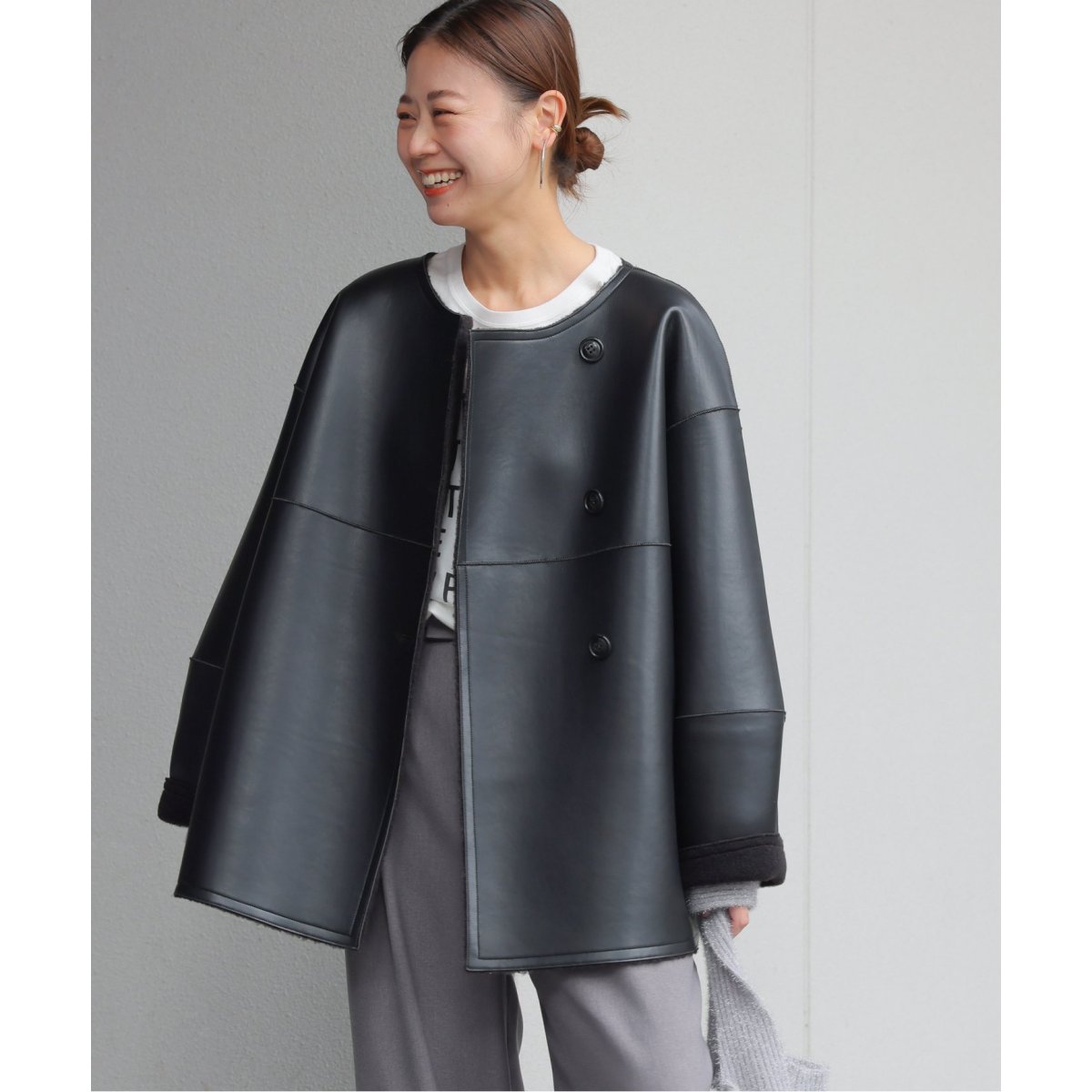 リバーシブルフェイクレザーコート | ジャーナルスタンダード