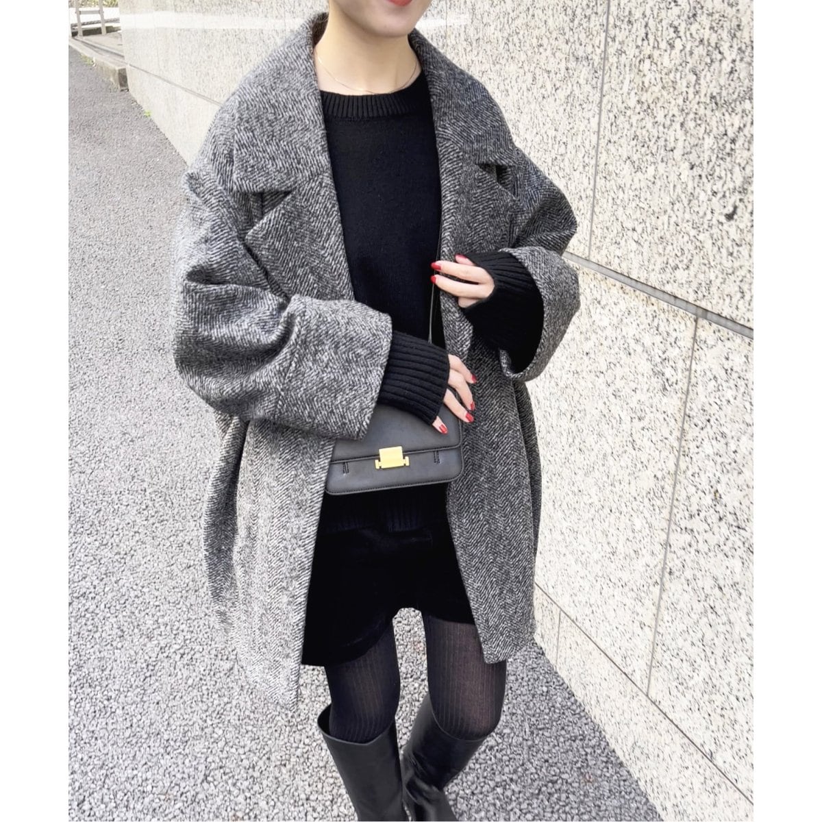 Wスライバーヘリンボーンミドルコート | スピック＆スパン(Spick and