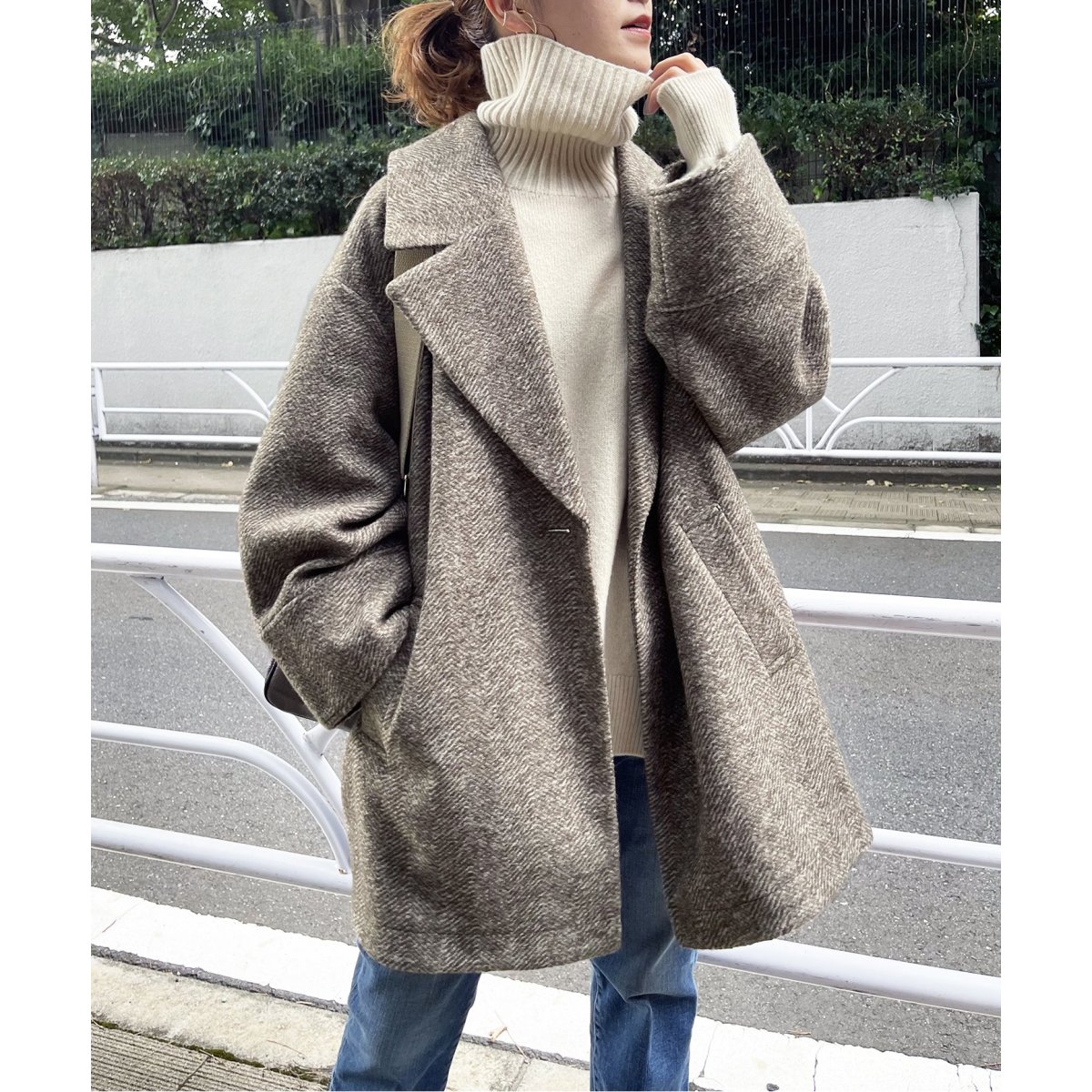 Wスライバーヘリンボーンミドルコート | スピック＆スパン(Spick and