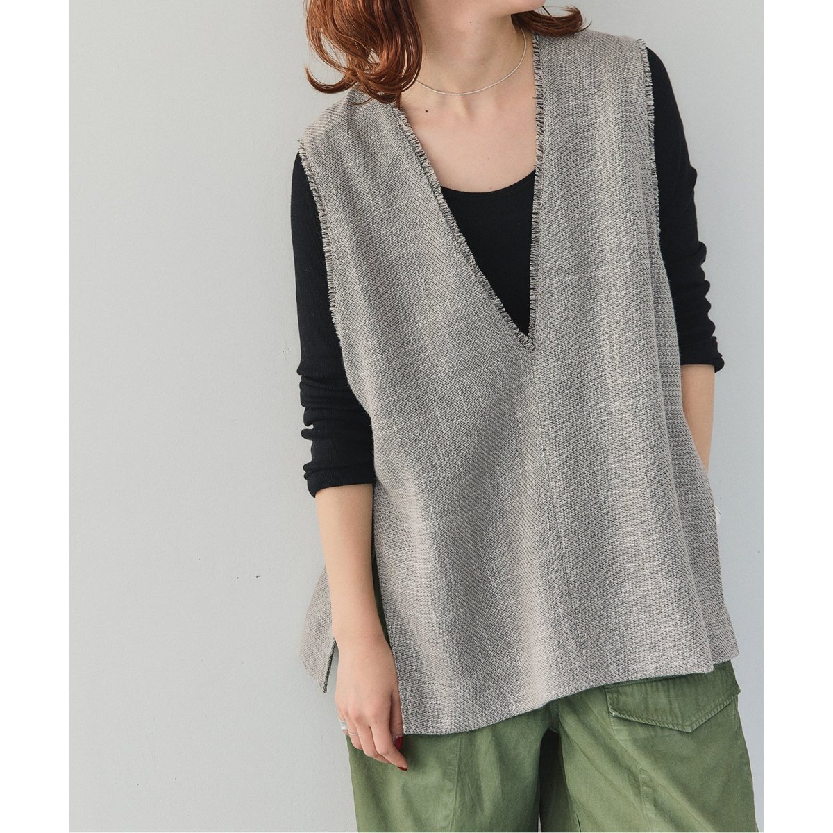 リネンブレンドツイードベスト | スピック＆スパン(Spick and Span