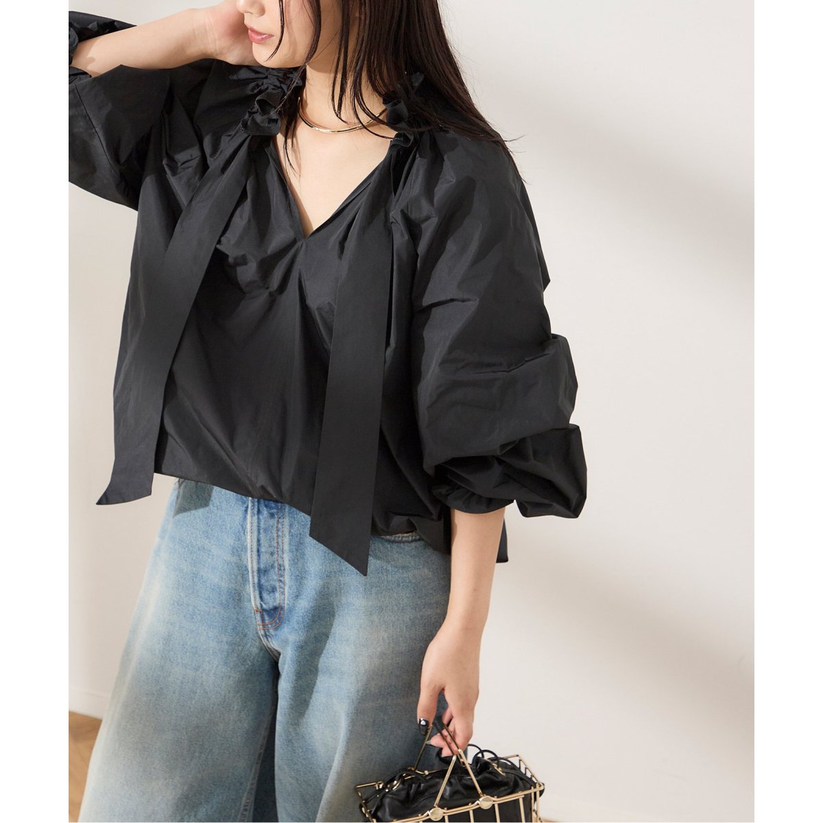 メモリータフタ リボンブラウス | ジャーナルスタンダード レサージュ