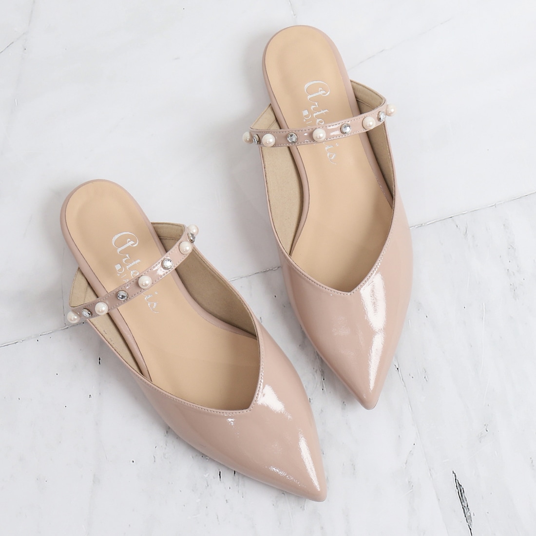 パールビジューストラップミュール | アルテミス by ダイアナ(artemis