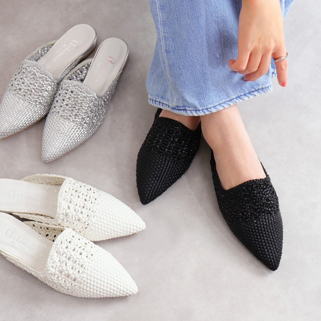 メッシュ フラットミュール | アルテミス by ダイアナ(artemis by