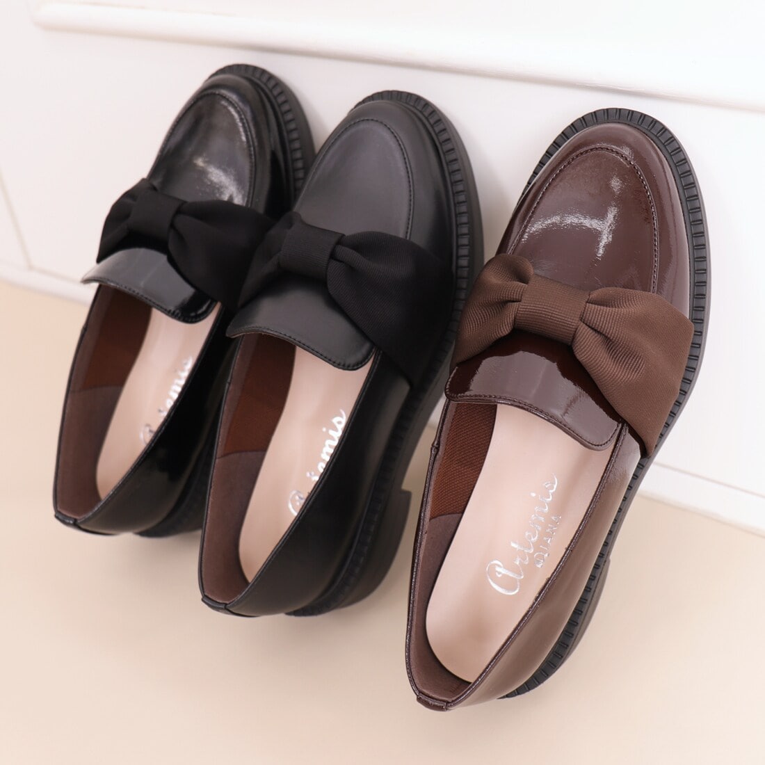 グログランリボン厚底ローファー | アルテミス by ダイアナ(artemis by