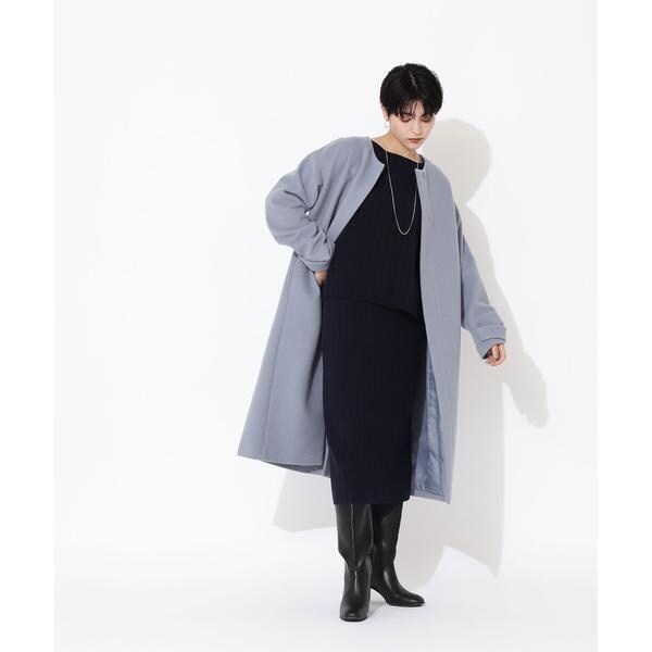 ウールブレンドノーカラーコート | ナチュラルビューティーベーシック