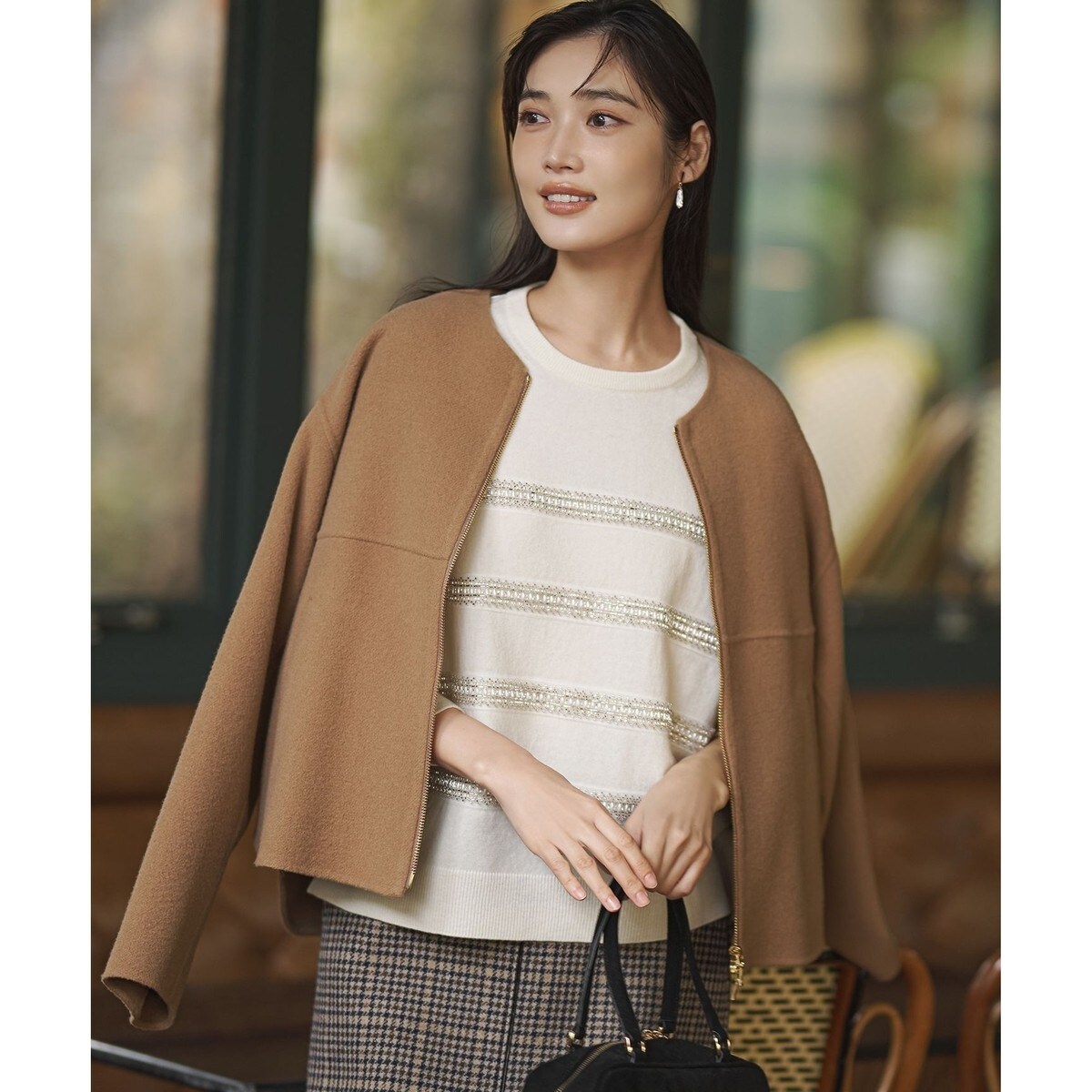 ウールライトリバー ノーカラー ショートコート | 23区(23KU) | マルイ