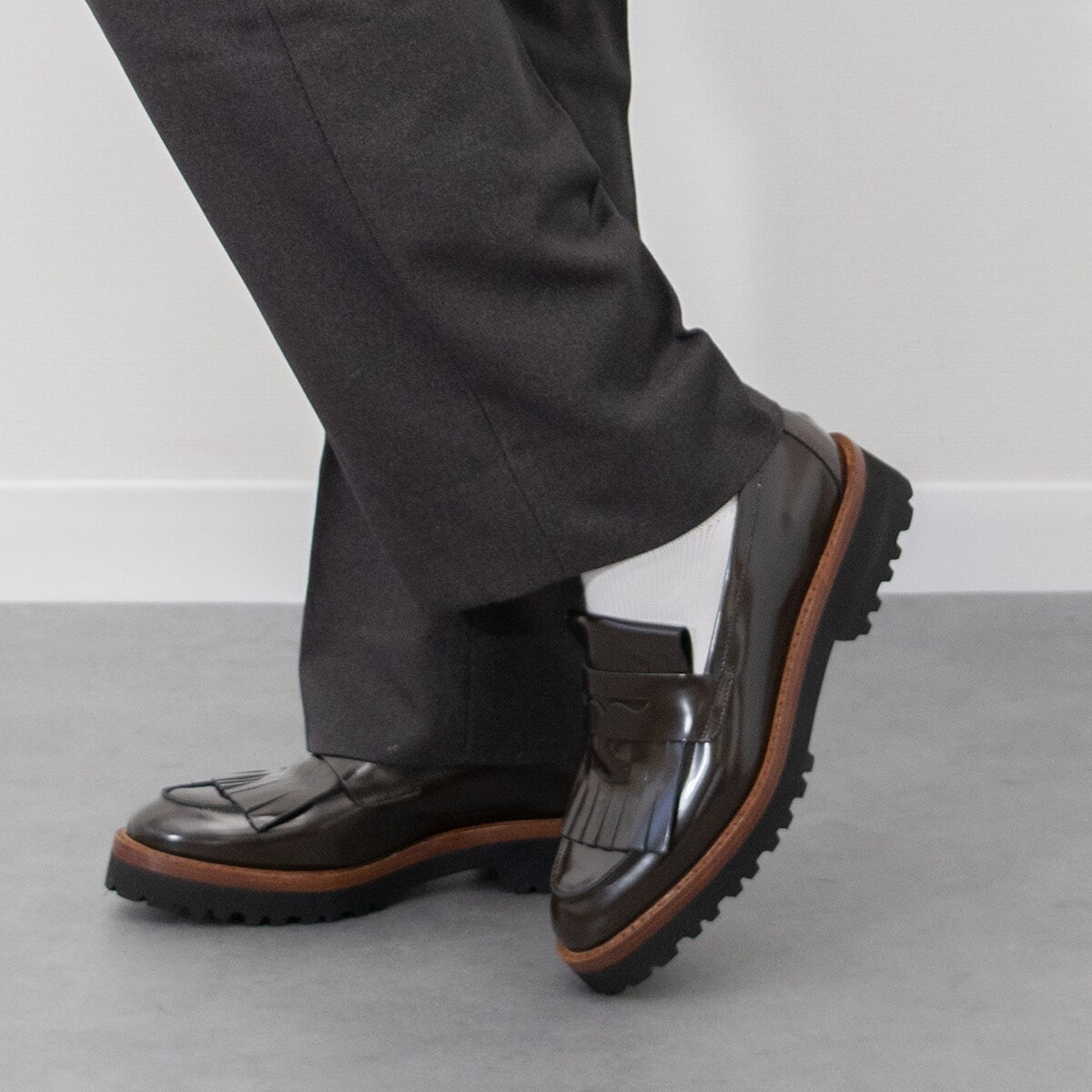 FABIO RUSCONI◇3.5cmヒール◇タンクソールキルト付きローファー