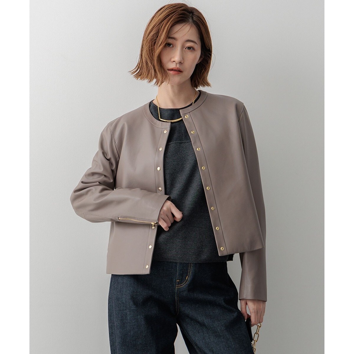 ラムレザー ノーカラージャケット | 23区(23KU) | マルイウェブチャネル