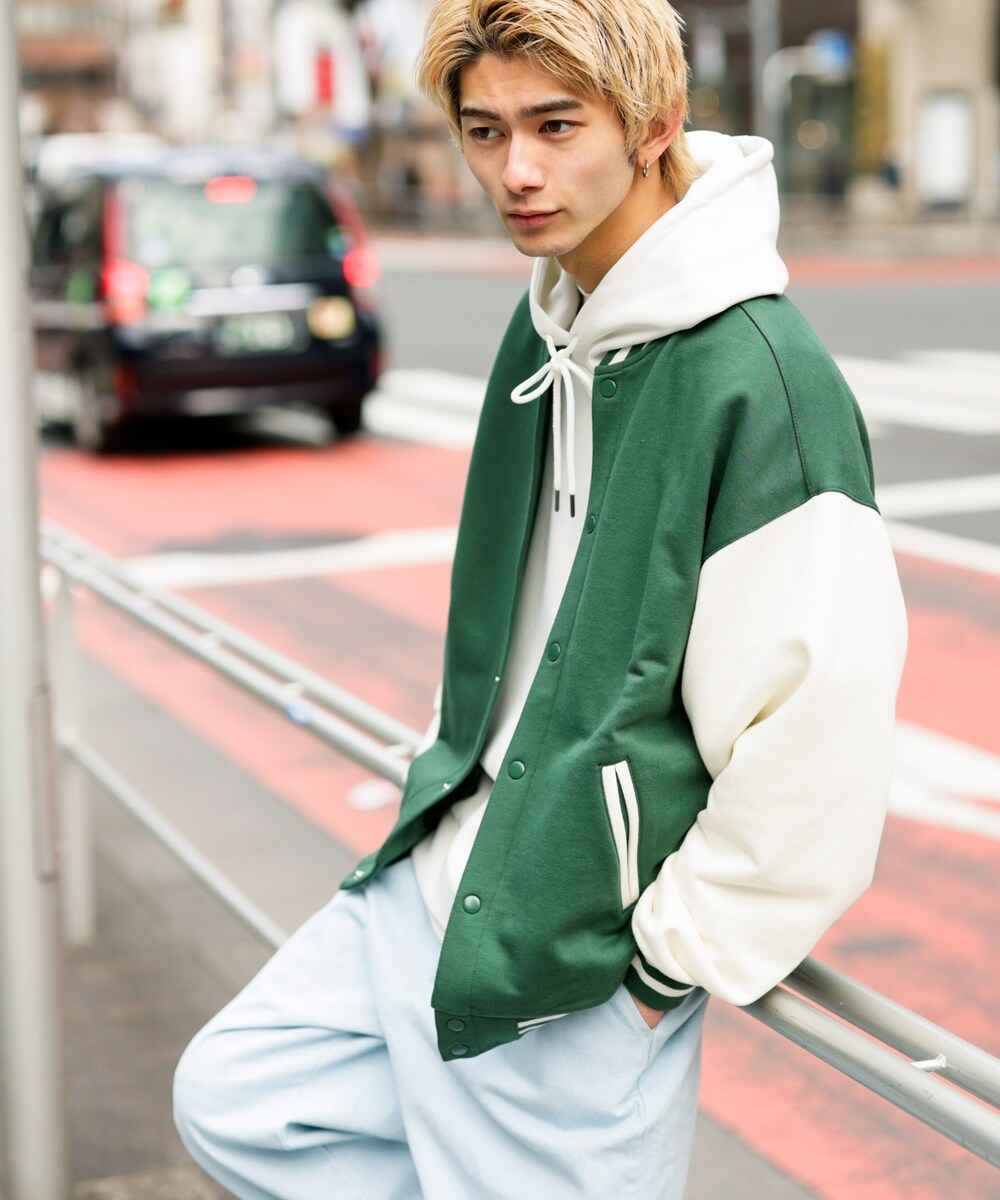 無地 オーバーサイズ スウェット スタジャン | エーエスエム(A.S.M