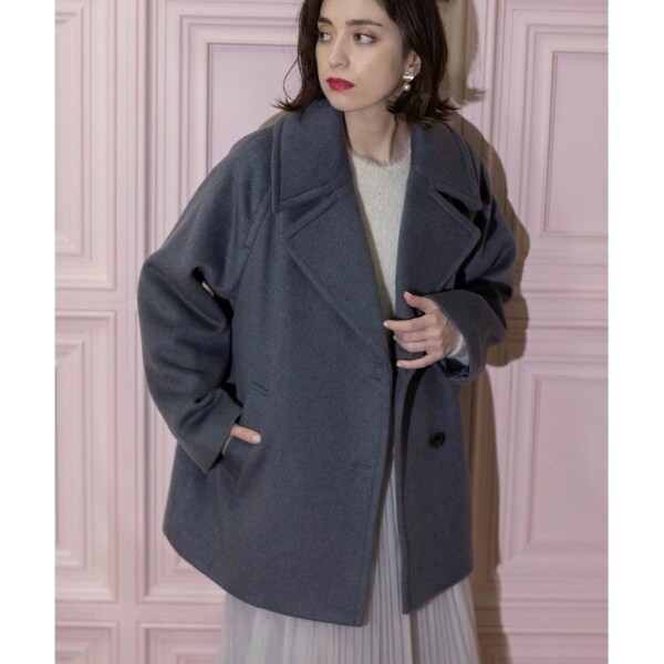 S-LLsize》ウールカシミヤブレンド ミドルピーコート | オペークドット