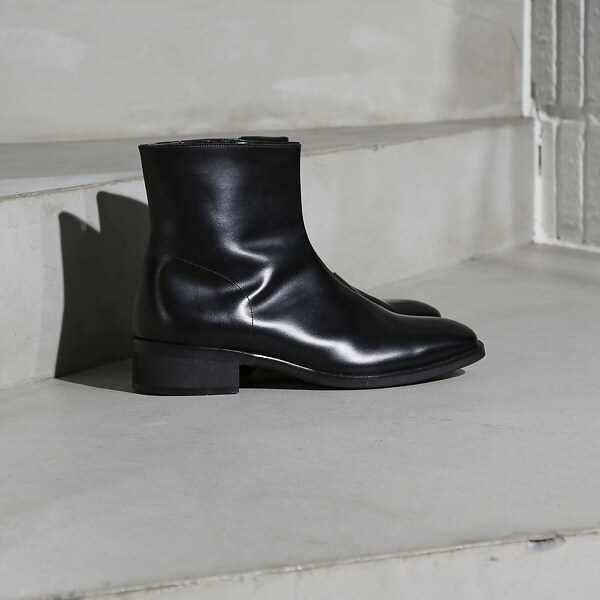 スクエアトゥ サイドジップ ヒールブーツ | アルフレッド・バニスター