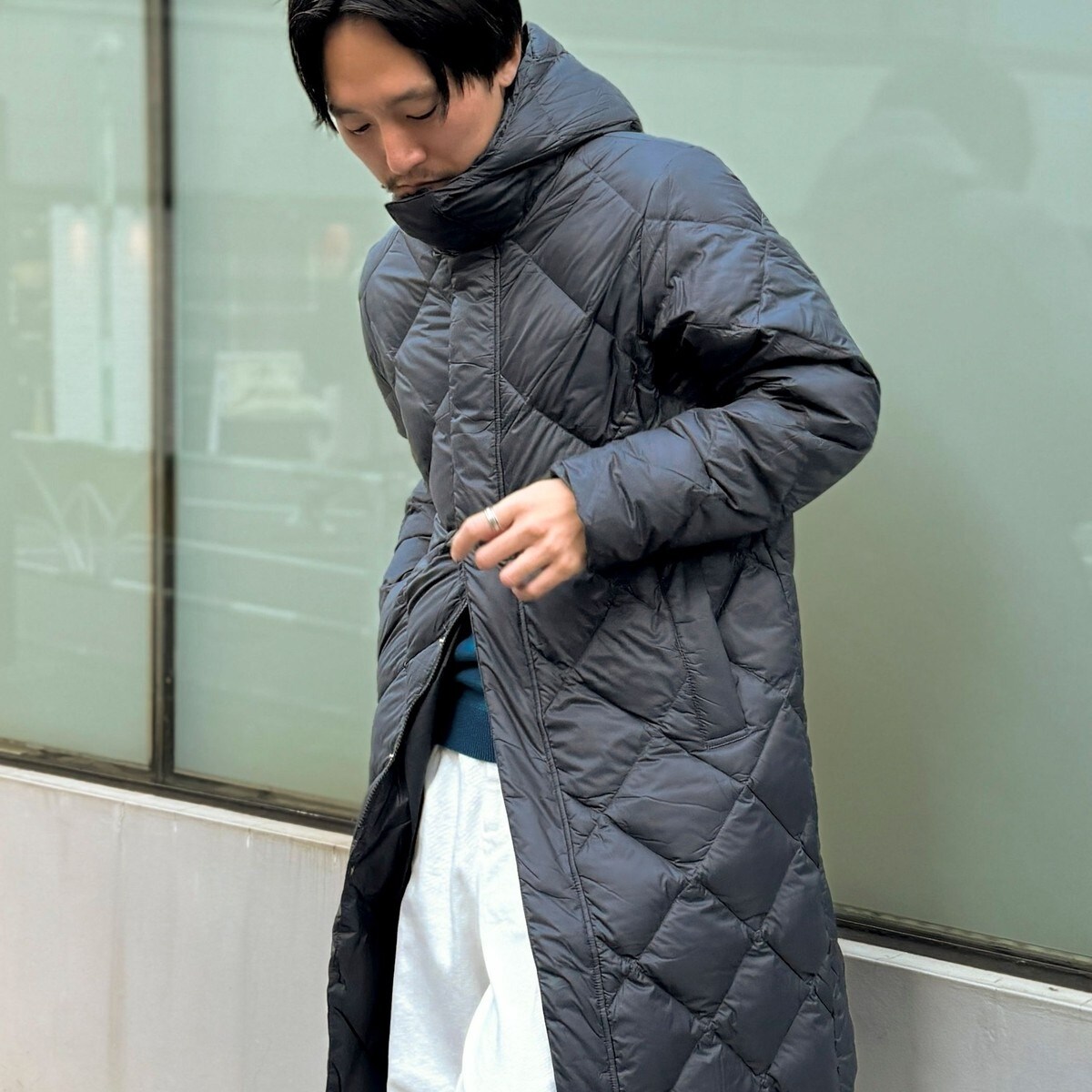 TAION/タイオン】シティ フード ロングダウンジャケット ダウンコート