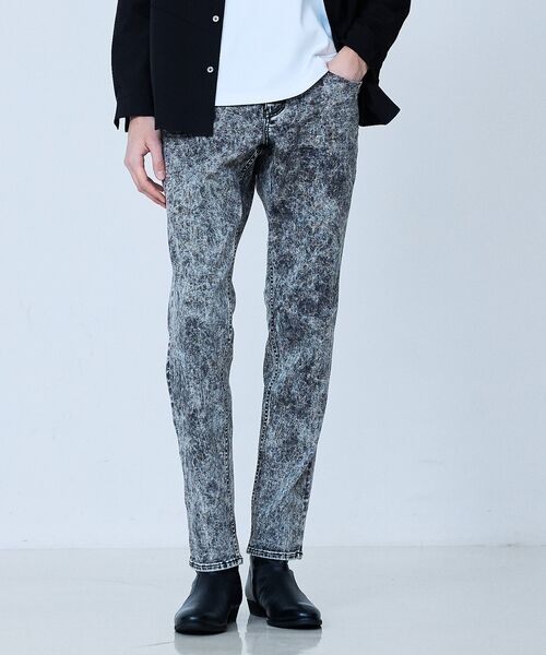 ケミカルウォッシュ】Zip テーパード スキニー デニム【予約