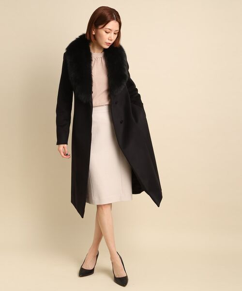 日本製/エレガント】フォックスファー付きチェスターコート （その他