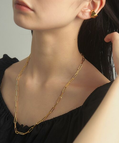 シルバー デザインチェーン フラットケーブルネックレス（55cm） GP