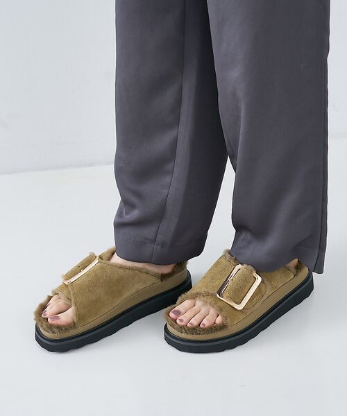 セール】 【MOHI/モヒ】ファーサンダル シングルベルト （サンダル