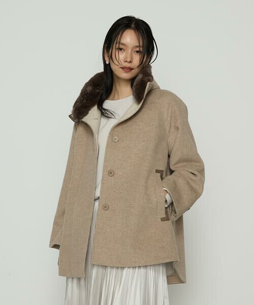 セール】 〔 TALLサイズ 〕 アンゴラウール ・Aラインショートコート