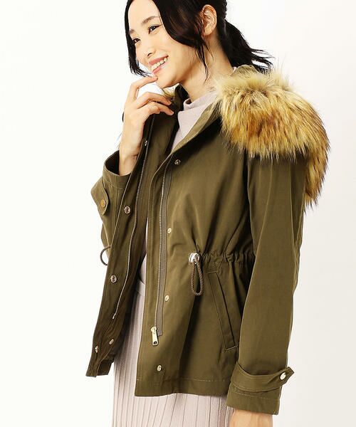 セール】 ファー付き ショート モッズコート （ミリタリージャケット