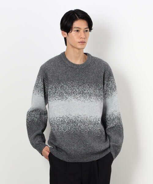 セール】 グラデーションデザイン ジャガード ニット プルオーバー