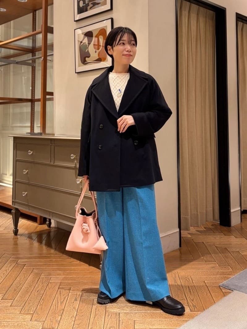 Super120's ライトメルトン ショートコート （ピーコート