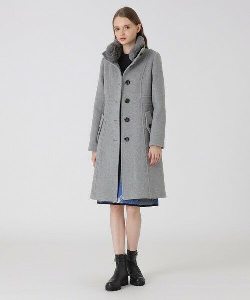 セール】 ファインウールダブルビーバースタンドカラーコート （その他