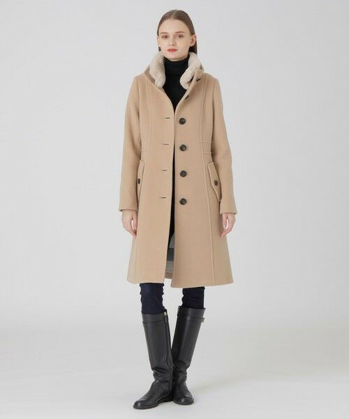 セール】 ファインウールダブルビーバースタンドカラーコート （その他