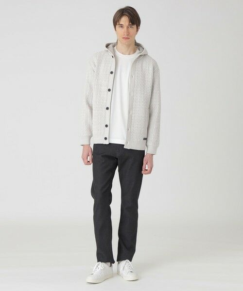 セール】 チェックコンビフードカーディガン （ニット・セーター